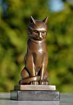 Statue, art deco kat - 15 cm - marbre et bronze, Antiek en Kunst