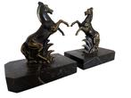 Statuette, Cheval de troyes cabré - 13 cm - Marbre, Régule