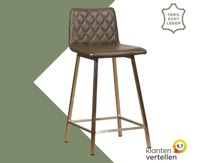 Leren barkruk Catch laag, Huis en Inrichting, Barkrukken, Nieuw, 1 kruk, Leer, 60 tot 90 cm, Ophalen of Verzenden