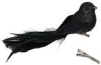 Glittervogels met clip Zwart 16x4 cm pak 4 stuks, Huis en Inrichting, Nieuw