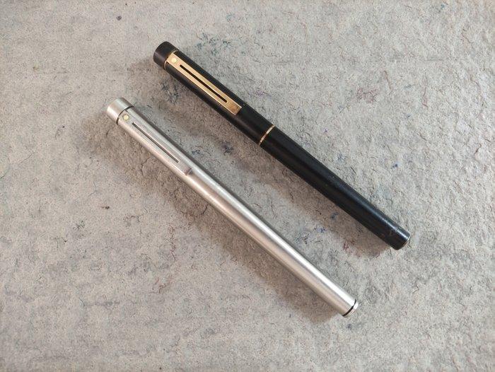 Sheaffer - 2 Plumas Sheaffer Targa laca negra y acero. Años, Verzamelen, Pennenverzamelingen