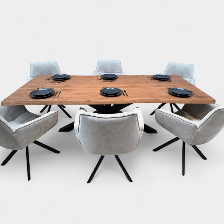 Tafel Boomstam eikenhout  Matrix  240x100, Huis en Inrichting, Tafels | Eettafels