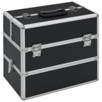 vidaXL Make-up koffer 37x24x35 cm aluminium zwart, Handtassen en Accessoires, Verzenden, Nieuw