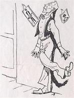 Man staat tegen een muur (lijst optie, Lithos), Antiek en Kunst, Verzenden