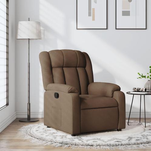 vidaXL Fauteuil verstelbaar stof bruin, Huis en Inrichting, Fauteuils, Nieuw, Verzenden
