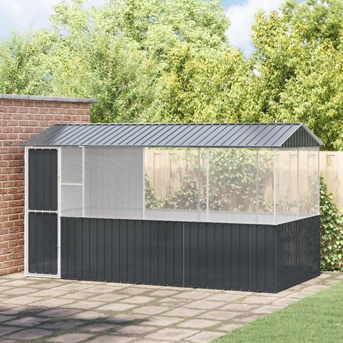 vidaXL Vogelkooi Antraciet 410 x 210 x 230 cm Gegalvaniseerd, Dieren en Toebehoren, Vogels | Toebehoren, Nieuw, Verzenden