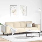 vidaXL Stoffen Sofa met kussen Crème 208 cm Katoenen stof, Huis en Inrichting, Verzenden, Nieuw