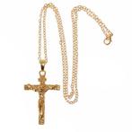 Fako Bijoux® - Ketting Met Kruis - 31x47mm - Goudkleurig, Handtassen en Accessoires, Verzenden, Nieuw