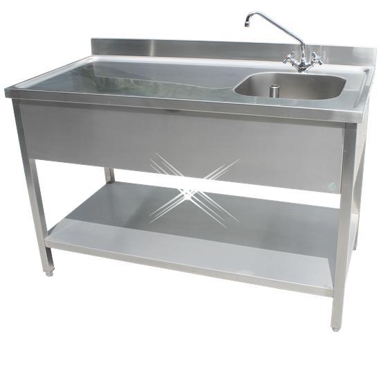 Rvs cheftafel met bodemschap 1100x700x900 mm (spoelbak recht, Articles professionnels, Horeca | Mobilier & Aménagement, Envoi