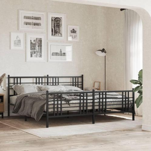 vidaXL Bedframe met hoofd- en voeteneinde metaal zwart, Huis en Inrichting, Slaapkamer | Bedden, Nieuw, Verzenden