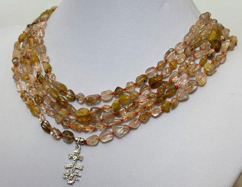 Lange ketting met Citrien, zeer zeldzaam, met een zilveren, Antiek en Kunst, Antiek | Boeken en Manuscripten