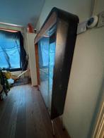 Vitrinekast - Glas, hard hout - Vintage vitrinekast met, Antiek en Kunst