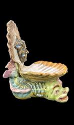 Zoutvat - Keramiek - Majolica saliera in schelpvorm met