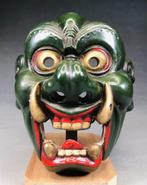 Mask - Porselein, Demonenmasker met donkergroene kleur