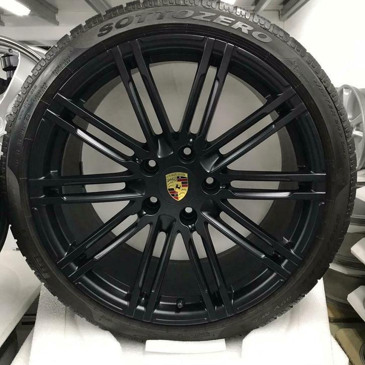 Porsche 991 4S/Boxster/Cayman 20” Turbo III zwart met banden, Auto-onderdelen, Banden en Velgen, Banden en Velgen, Gebruikt, 20 inch