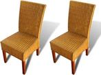 vidaXL Eetkamerstoelen 2 st - natuurlijk rattan bruin, Caravans en Kamperen, Kampeermeubelen, Verzenden, Nieuw