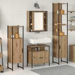 vidaXL Badkamerkast set met plank 4 pcs artisanaal, Huis en Inrichting, Verzenden, Nieuw