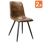 Stoelen | SPECTRA |  Kunstleer/Metaal | Dark Cognac |, Verzenden, Nieuw in verpakking