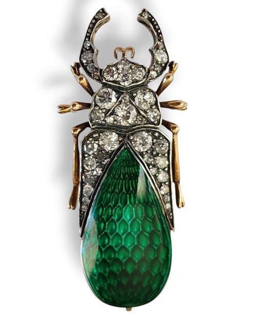 Broche - 14 karaat Geel goud, Imperiaal Russisch 56K Gold,, Handtassen en Accessoires, Antieke sieraden