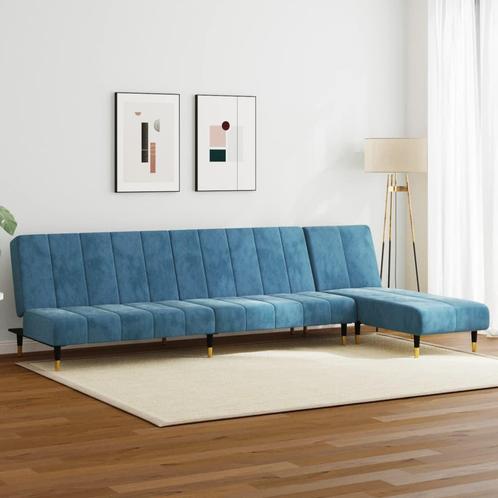 vidaXL 2-delige Loungeset fluweel blauw, Huis en Inrichting, Zetels | Zetels, Nieuw, Verzenden