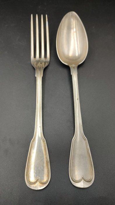 Bestekset (2) - .800 zilver, Antiek en Kunst, Antiek | Zilver en Goud