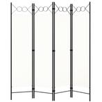 vidaXL Kamerscherm met 4 panelen 160x180 cm wit, Huis en Inrichting, Verzenden, Nieuw