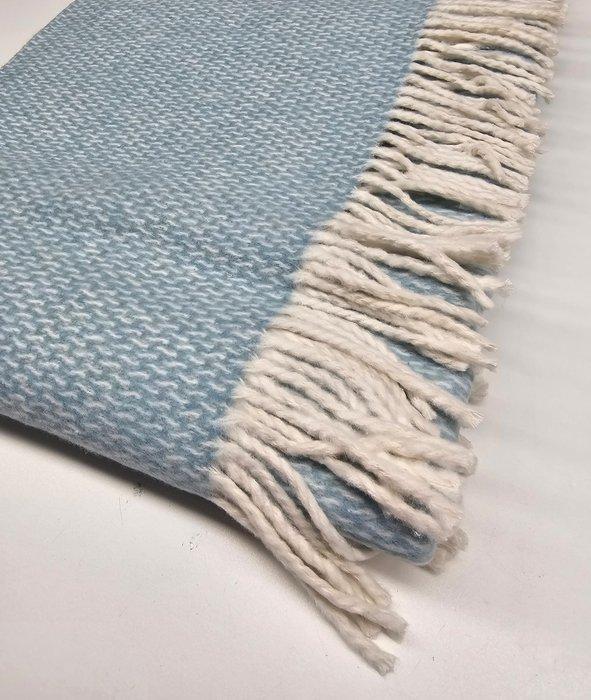 Grande Plaid exclusief in katoenmix Marineblauw met, Antiquités & Art, Tapis & Textile