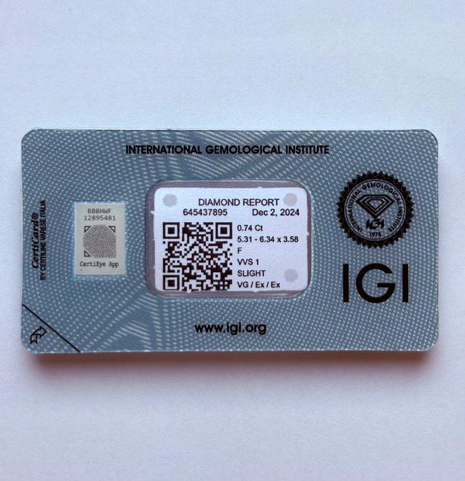 1 pcs Diamant (Naturelle) - 0.74 ct - Cœur - F - VVS1 -, Bijoux, Sacs & Beauté, Pierres précieuses