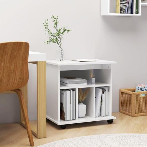 vidaXL Rolkast 60x45x60 cm bewerkt hout hoogglans wit, Huis en Inrichting, Kasten | Overige, Nieuw, Verzenden