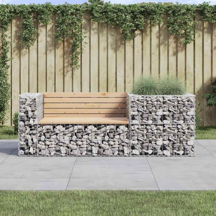 vidaXL Tuinbank met schanskorf massief grenenhout, Tuin en Terras, Tuinsets en Loungesets, Nieuw, Verzenden