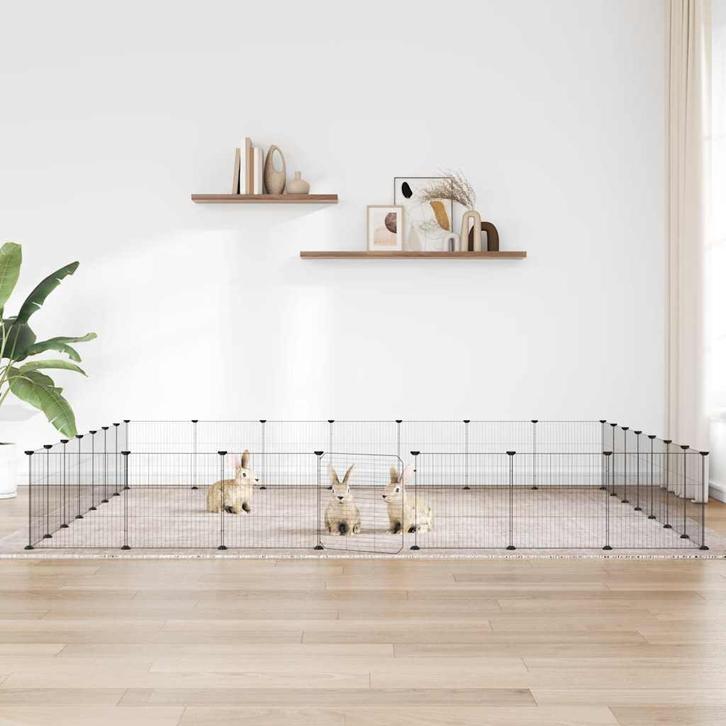 vidaXL Huisdierenkooi met deur 28 panelen 35x35 cm staal, Animaux & Accessoires, Rongeurs & Lapins | Cages & Clapiers, Envoi