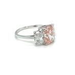 Bague - 14 carats Or blanc - 5.02ct. tw. Rose Diamant