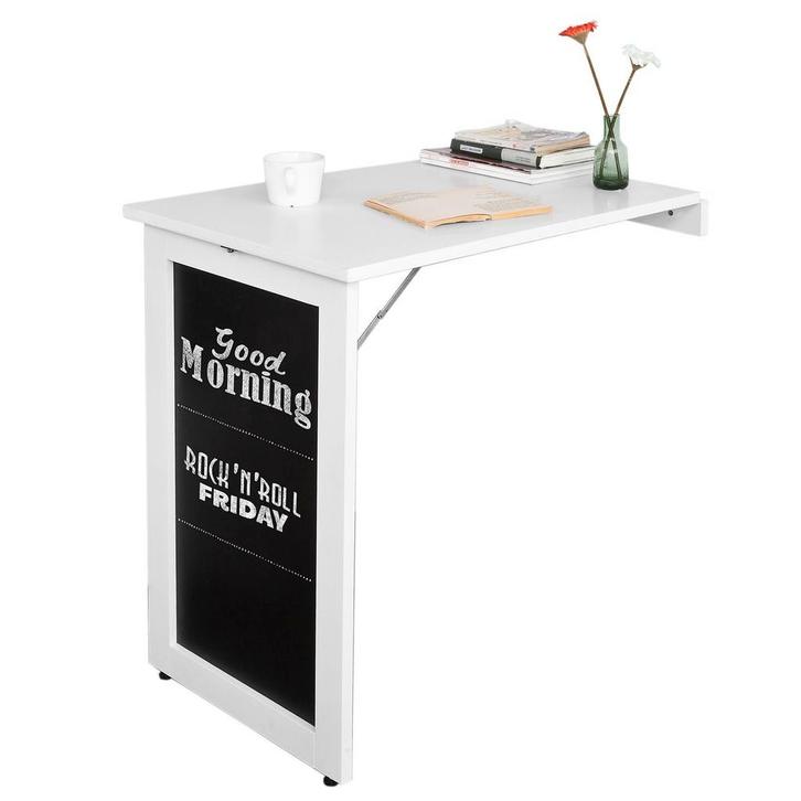 2dekans | SoBuy FWT03-PF Eettafel inklapbaar met krijtbord-, Maison & Meubles, Tables | Tables à manger, Enlèvement ou Envoi