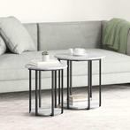 vidaXL Bijzettafelset 2 pcs Grijs sonoma en Zwart 50 x 50 x, Huis en Inrichting, Tafels | Bijzettafels, Verzenden, Nieuw