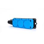 Power Solid 3-weg stopcontact met randaarde IP44 blauw/zwart, Doe-het-zelf en Bouw, Elektriciteit en Kabels, Verzenden, Nieuw