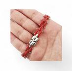 Bloedkoraal - Zilver - Armband - met de hand gemaakt, Antiek en Kunst