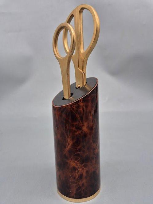 Solinger Scheren-Set von Lerche – vergoldet – im Halter nach, Antiek en Kunst, Curiosa en Brocante