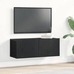 vidaXL TV Wandkasten (Set van 2) - Zwart eiken, 80x30x30 cm,, Huis en Inrichting, Verzenden, Nieuw