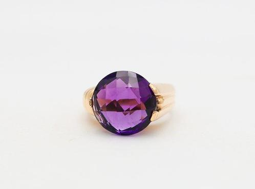 Bague - 18 carats Or jaune Améthyste, Handtassen en Accessoires, Ringen