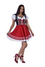 Dirndl 2-dlg., zwart/rood, Carmenblouse, Verzenden