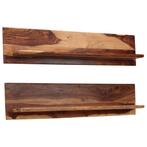 vidaXL Wandschappen 2 st 118x26x20 cm massief sheeshamhout, Huis en Inrichting, Kasten | Wandmeubels, Verzenden, Nieuw