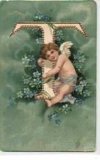 Fantaisie, Alphabète avec des petits anges et des myosotis., Gelopen