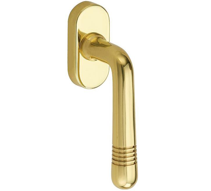 Draaikiepgarnituur Art-Deco/Elegant messing gelakt, Doe-het-zelf en Bouw, Hang- en Sluitwerk, Klink of Kruk, Nieuw, Overige materialen
