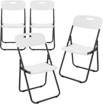 Set van 4 balkonstoelen opvouwbaar kunststof wit bistrostoel beschikbaar voor biedingen