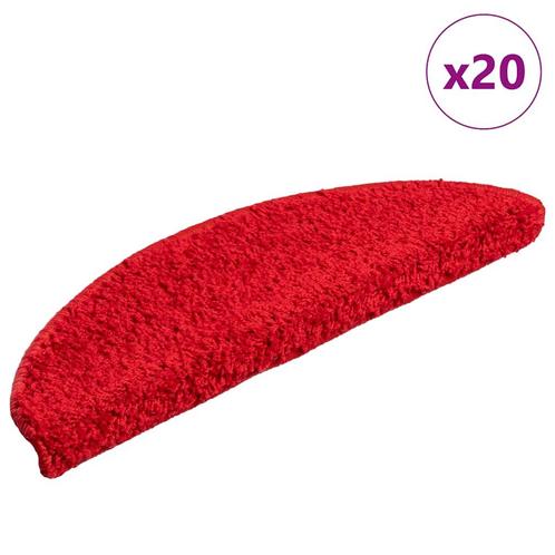 vidaXL Trapmatten 20 st 56x17x3 cm Rood Halfrond, Doe-het-zelf en Bouw, Ladders en Trappen, Nieuw, Verzenden