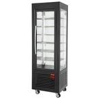Gekoelde vitrine, 5 roosters, geventileerd, 360 LT, Zwart, Verzenden, Nieuw in verpakking, Koelen en Vriezen