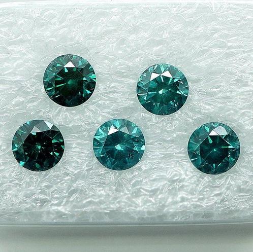 Zonder Minimumprijs - 5 pcs Diamant  (Kleurbehandeld)  -, Handtassen en Accessoires, Edelstenen