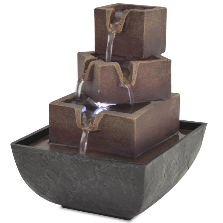 vidaXL Binnenfontein met LED-verlichting polyresin, Jardin & Terrasse, Pièces d'eau & Fontaines, Envoi