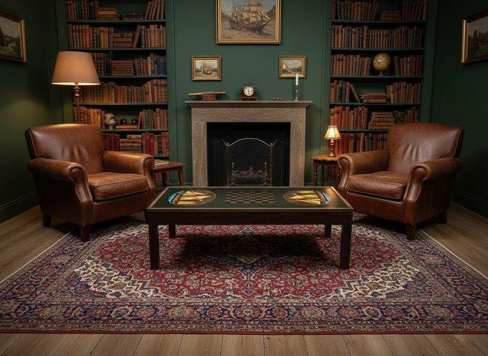 Centre de table - Bois, Verre, Bronze, Laiton, Fer - Table, Antiquités & Art, Curiosités & Brocante