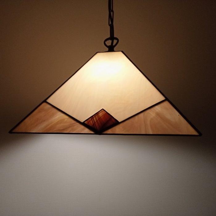 Plafondlamp - Tiffany stijl - Glas-in-lood - Piramide-vorm, Antiek en Kunst, Curiosa en Brocante